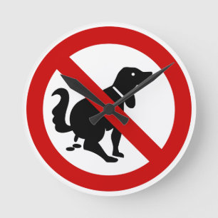 NO Dog Fouling ⚠ Thai Sign ⚠ Round Clock