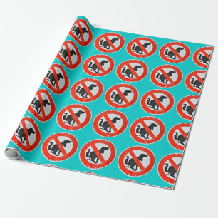 No Dog Poop Poo Sign Wrapping Paper