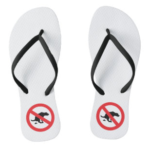 No dog poop sign funny sarcastic flip flops
