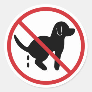 No Dog Waste Classic Round Sticker