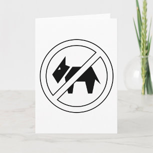 No Dogs Allowed Bold Black and White Symbol Card
