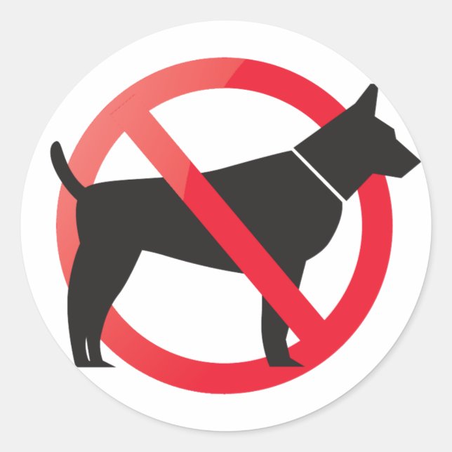 No dogs allowed classic round sticker (Front)
