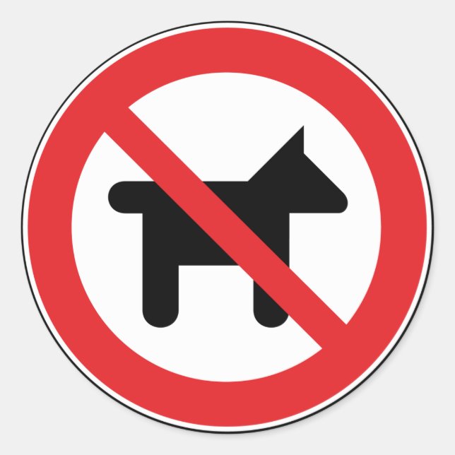 No dogs allowed classic round sticker (Front)