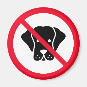 No Dogs Allowed   Red Circle Sign   Magnet