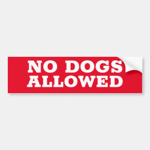 NO DOGS Allowed sign/sticker Bumper Sticker