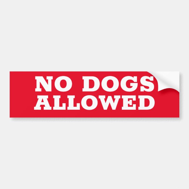 NO DOGS Allowed sign/sticker Bumper Sticker (Front)