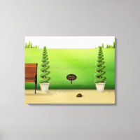 "No Dogs Allowed Sign" Whimsical Dog Poop In Park