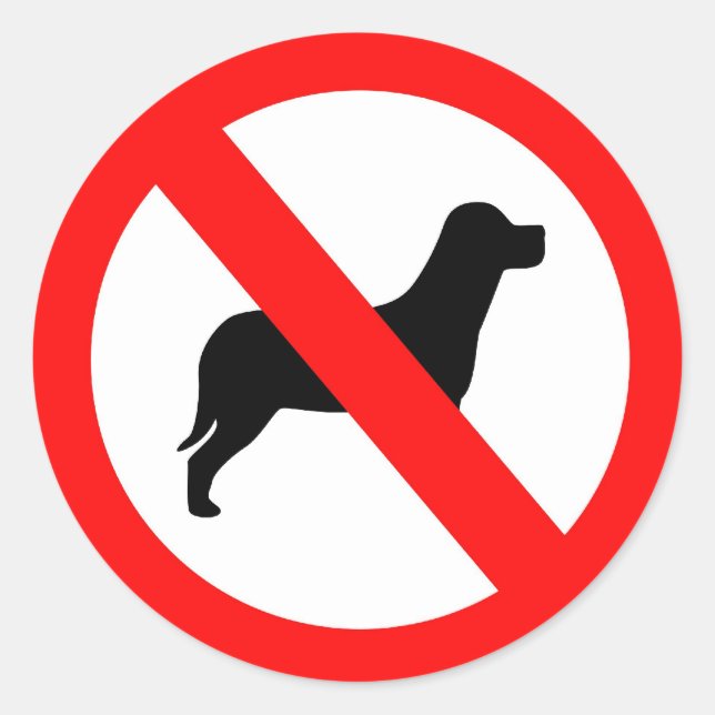 No dogs classic round sticker (Front)