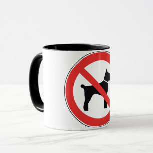 No Dogs Sign Mug