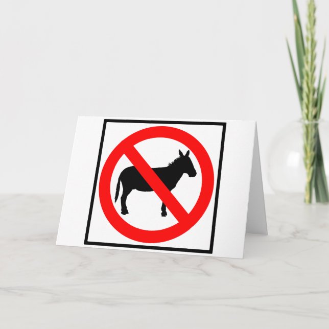 No Donkeys Highway Sign Card (Front)