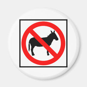 No Donkeys Highway Sign Magnet