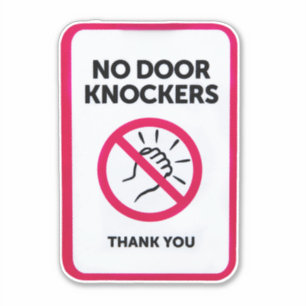 No door knockers sign