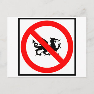No Dragons Highway Sign Postcard