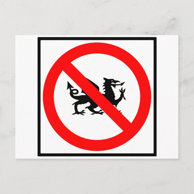 No Dragons Highway Sign Postcard (Front)
