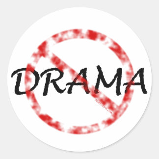 No Drama Classic Round Sticker