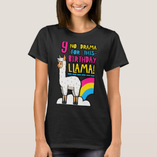 No Drama For This Birthday Llama 9 Bday Party 9th T-Shirt