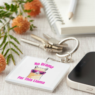 No Drama for This Llama – Funny Llama Key Ring