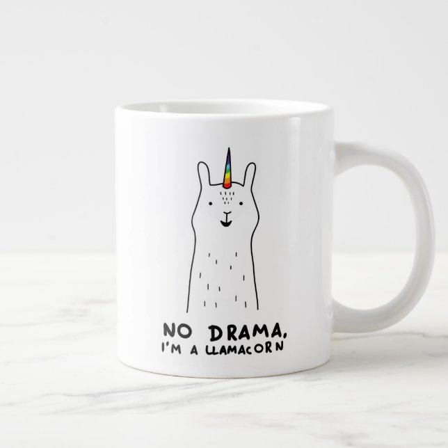 No Drama I'm A Llamacorn Large Coffee Mug (Right)