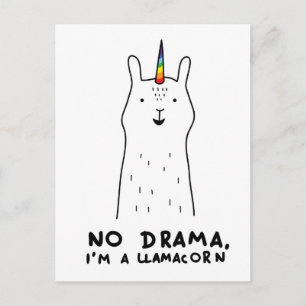 No Drama I'm A Llamacorn Postcard