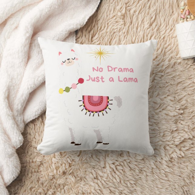 no drama just a lama cushion (Blanket)