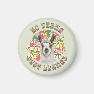 No Drama Just Llamas - Cute Boho Llama Magnet