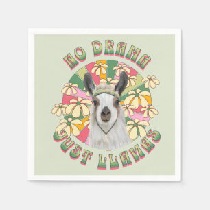 No Drama Just Llamas - Cute Boho Llama Napkin