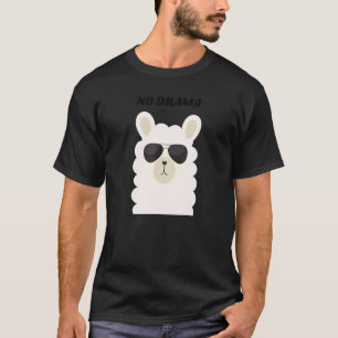 No Drama Llama Animal Pun Cool Llama In Sunglasse T-Shirt