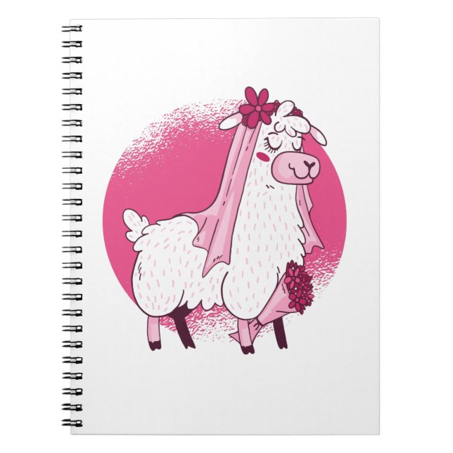 No Drama LLama BRIDE Funny Wedding Bridal Shower Notebook (Front)