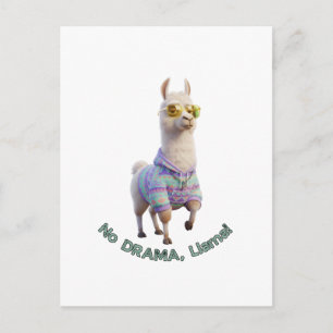 No Drama, Llama! – Chill Funny Llama Postcard