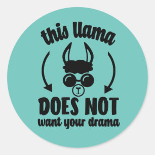 No Drama Llama Classic Round Sticker