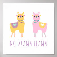 No Drama Llama Cute Illustration