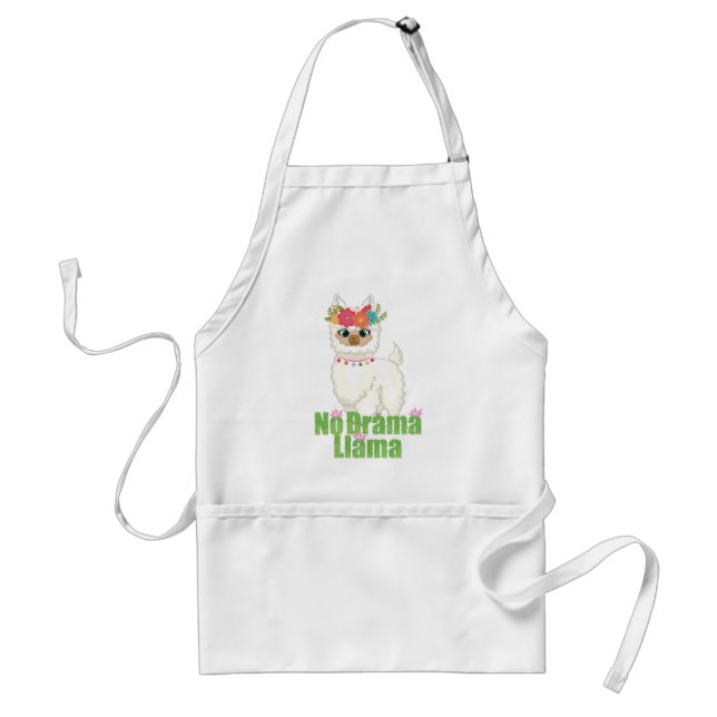 No Drama Llama Floral Kitchen Gift Standard Apron (Front)