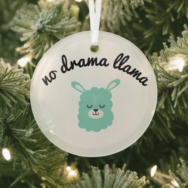 No Drama Llama Glass Tree Decoration (Insitu)