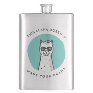 No Drama Llama Hip Flask