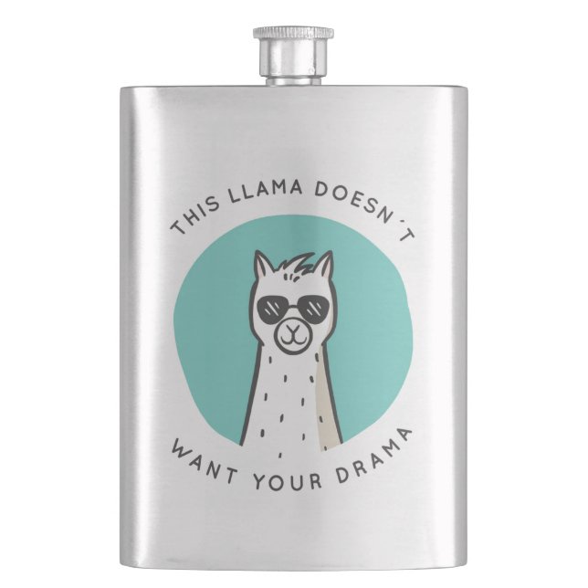No Drama Llama Hip Flask (Front)