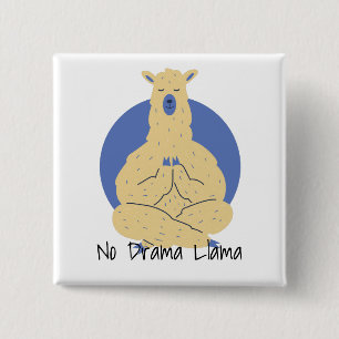 No Drama Llama in Yoga Pose 15 Cm Square Badge