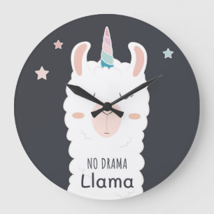 No Drama Llama Large Clock