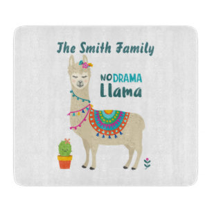No Drama Llama Personnalised Cutting Board