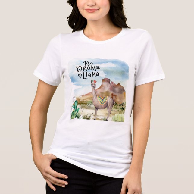 No Drama Llama  Tri-Blend Shirt (Front)