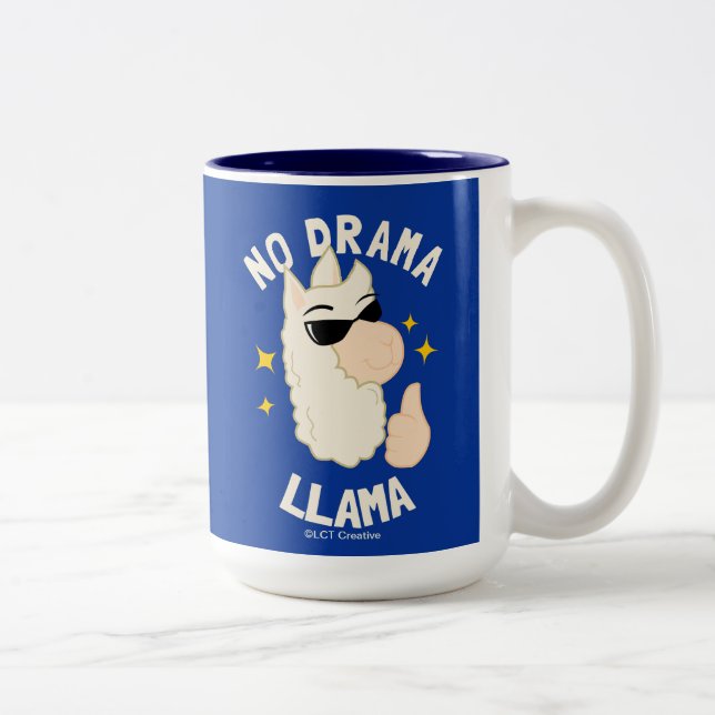 No Drama Llama Two-Tone Coffee Mug (Right)