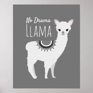 No Drama Llama Wall Art Illustration