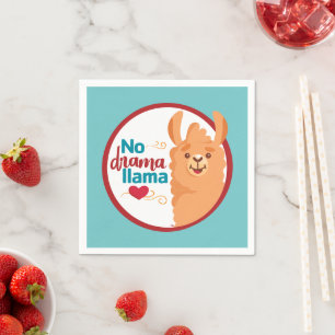 No Drama Llama (Warm) Teal Napkin