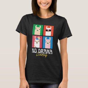 No Drama Llamas Squares Vintage 70s Animal T-Shirt
