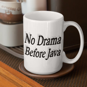 No Drama Quote half text Large Coffee Mug