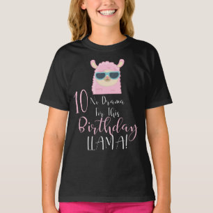 No Drama This 10th Birthday Llama! 10 Years Old T-Shirt
