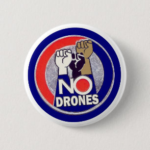 NO DRONES 6 CM ROUND BADGE