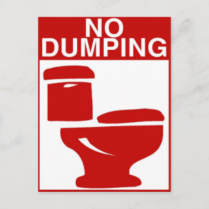 No Dumping Toilet Sign Postcard