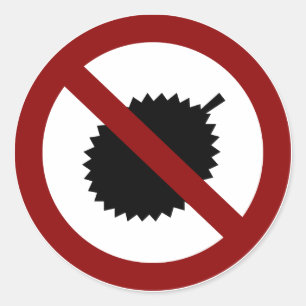 No Durian Classic Round Sticker