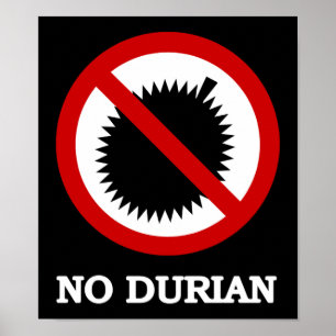 NO Durian Tropical Fruit Sign
