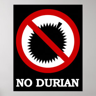 NO Durian Tropical Fruit Sign